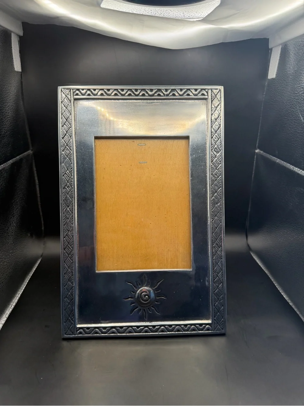 Silver Tone Sun Picture Frame 5x7 Tabletop Photo Frame Rustic Decor
